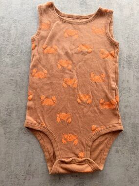 Kids Sleeveless Crab Print Onesie